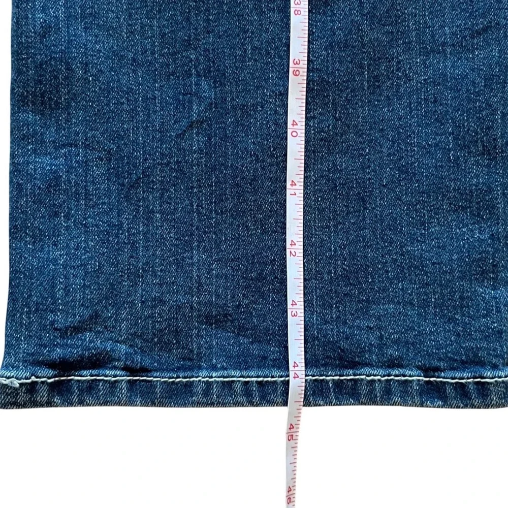 True Religion Ricky Relaxed Straight Jeans Medium Harvest Wash Teal Stitch 42x34